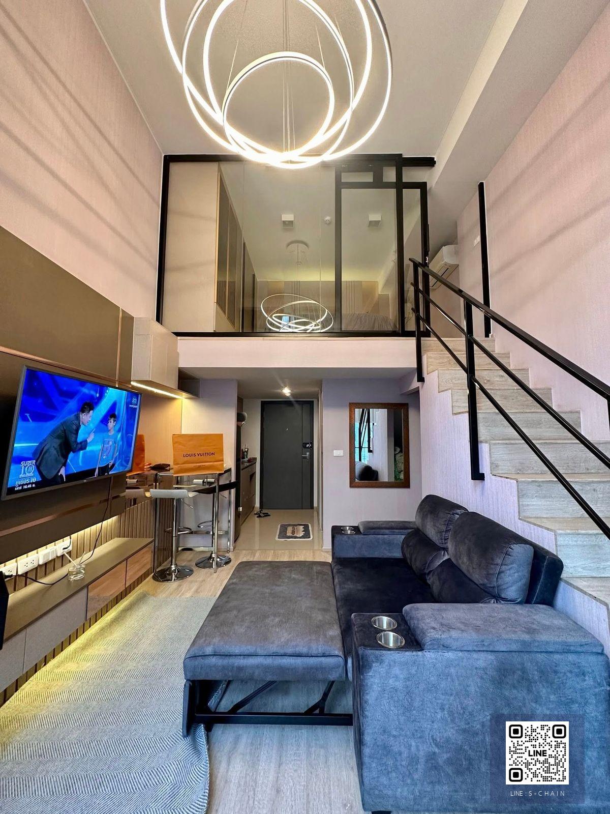 FOR RENT>> I Deo New Rama 9>> ใกล้ Airport Link รามคำแหง ห้อง Duplex ชั้น 19 แต่งครบพร้อมอยู่เฟอร์นิเจอร์บิ้วอินแต่งสวย เลขห้องสวยอยู่แล้วเฮง วิวเมืองไม่ร้อน #LV-MO1674