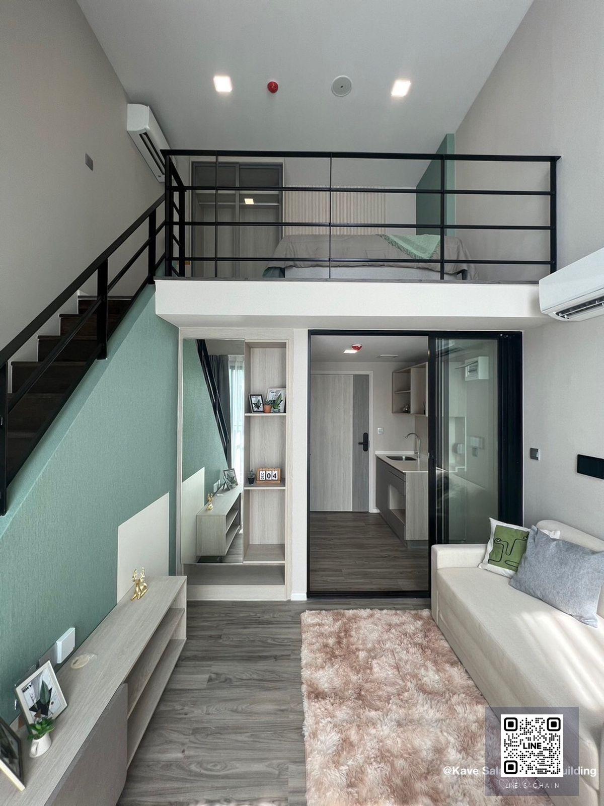 🌟FOR RENT 🎉 Kave Salaya >> ห้อง Duplex ตึก B ชั้น 7 ขนาด 28 ตรม. ใกล้ ม.มหิดล เฟอร์นิเจอร์ครบ  #LV-MO1585