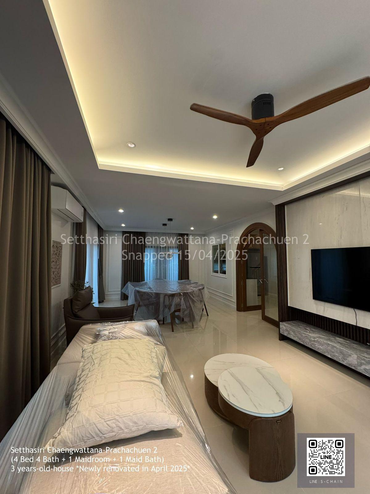 ✨HOME FOR RENT 🏡🔥เศรษฐสิริ แจ้งวัฒนะ-ประชาชื่น 2  บ้านใหม่ 2 ชั้น พึ่ง renovate ใหม่ เนื้อที่ 74.49 ตร.ว เดินทางสะดวกใกล้ทางพิเศษศรีรัช #LV-MO1722