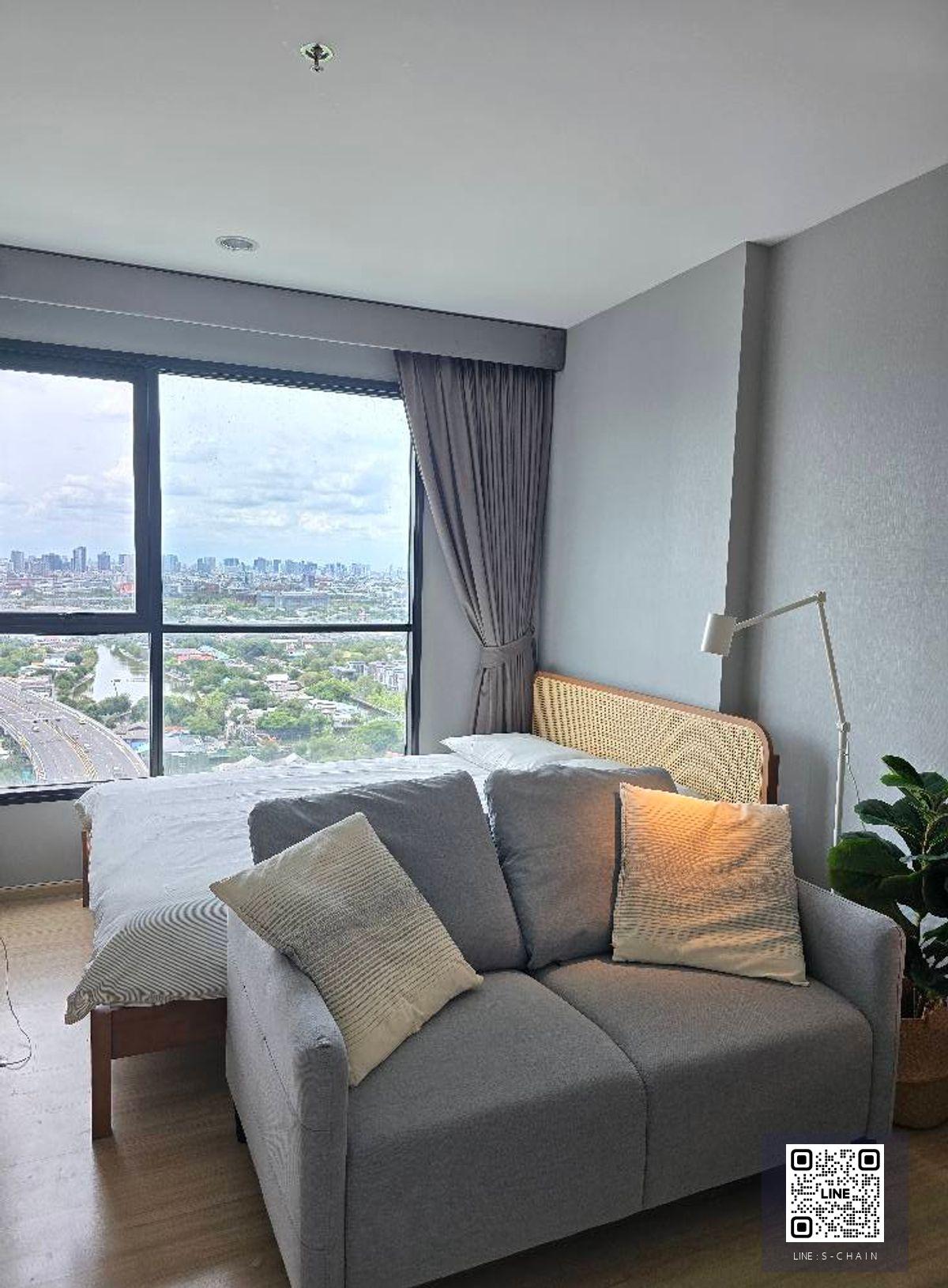 FOR RFENT ⭐The Base Rama 9 - Ramkhamaheng 🔥  ห้อง Studio ชั้น 23 วิวสระว่ายน้ำ เฟอร์ครบ ห้องสวย พร้อมอยู่ ใกล้ Airport Link รามคำแหง #LV-MO1702
