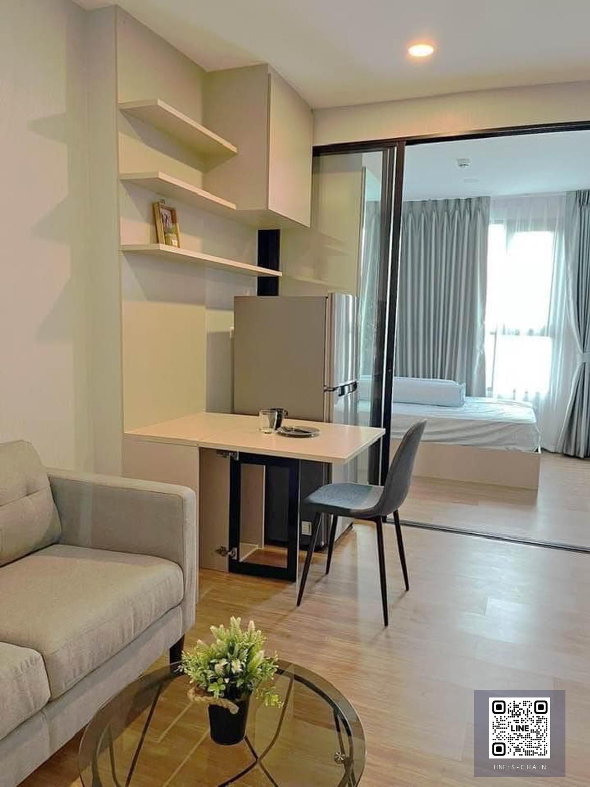 📢FOR RENT>> The Origin Ram 209 Interchange>> 😊ห้องขนาด 30.70 ตรม 1 Bed+  ชั้น5 เฟอร์นิเจอร์ เครื่องใช้ไฟฟ้า ครบ พร้อมเข้าอยู่ ใกล้รถไฟฟ้าสายสีชมพู สถานีมีนบุรี #LV-MO1492