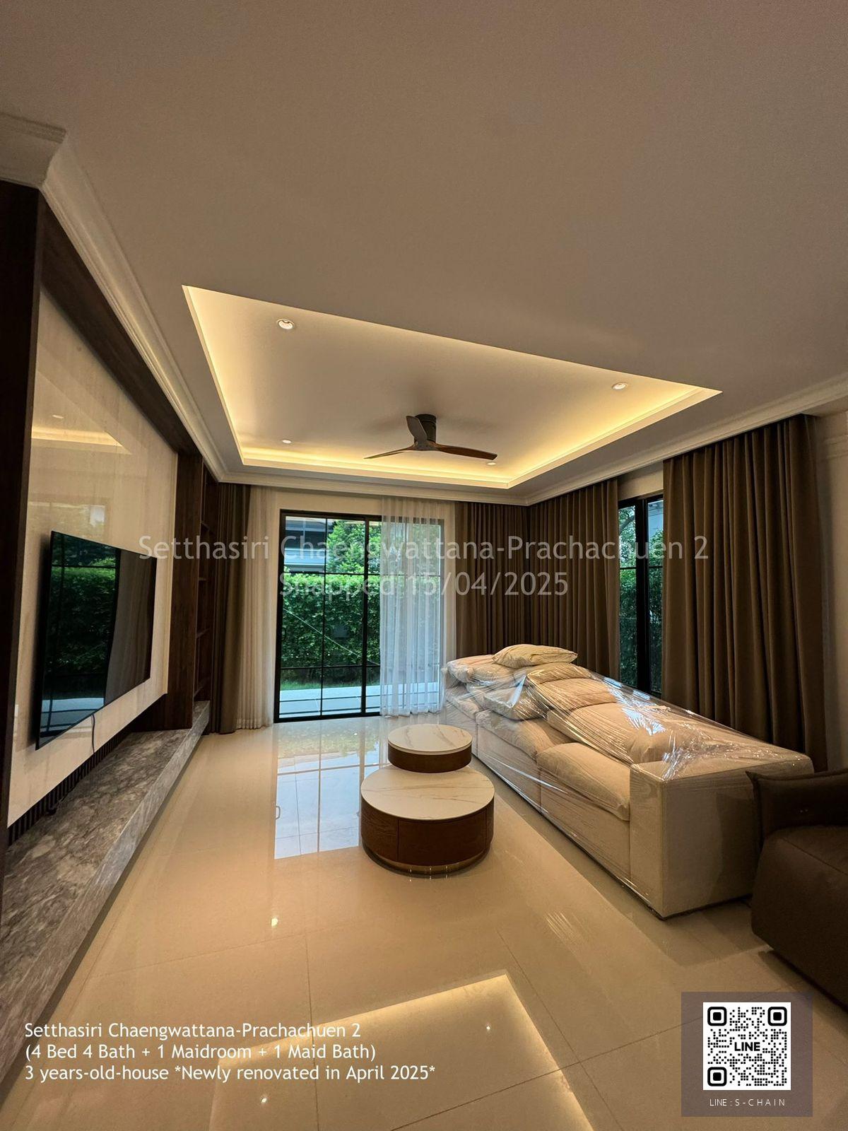 ✨HOME FOR RENT 🏡🔥เศรษฐสิริ แจ้งวัฒนะ-ประชาชื่น 2  บ้านใหม่ 2 ชั้น พึ่ง renovate ใหม่ เนื้อที่ 74.49 ตร.ว เดินทางสะดวกใกล้ทางพิเศษศรีรัช #LV-MO1722